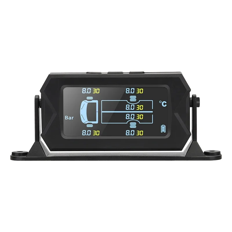 8/15 Bar Truck TPMS Tire Pressure Monitoring System With 6 External Sensors Wireless 180 Adjustable Bracket Waterproof LCD Alarm