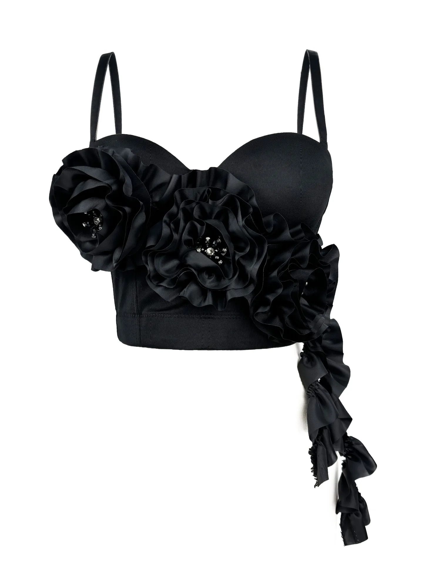 Elegant floral tassel with sparkling diamonds, a high-end, versatile, simple corset, a stylish corset