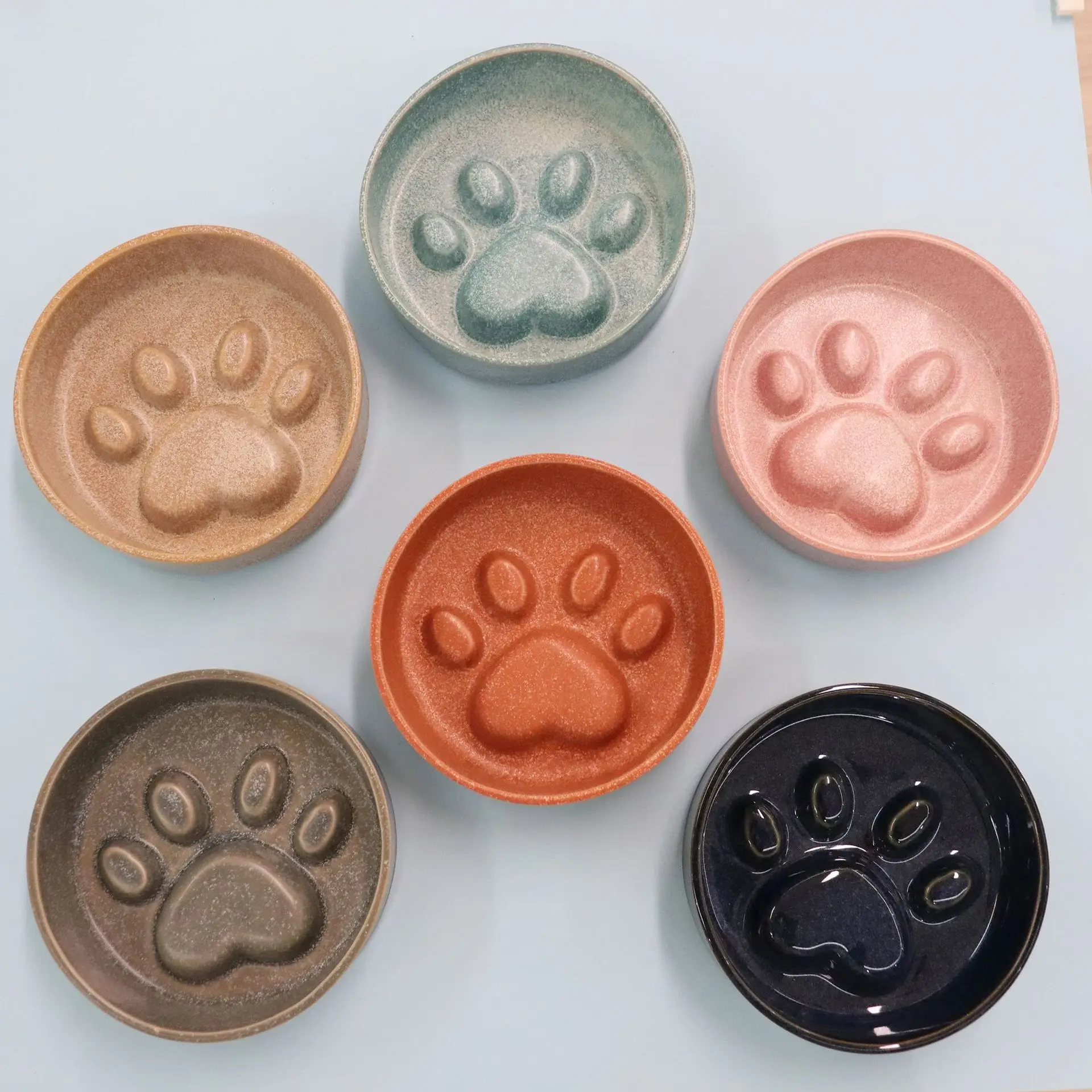 

Cat claw ceramic cat bowl big cat bowl flat mouth food wide mouth pet bowl dog drinking water food basin pet