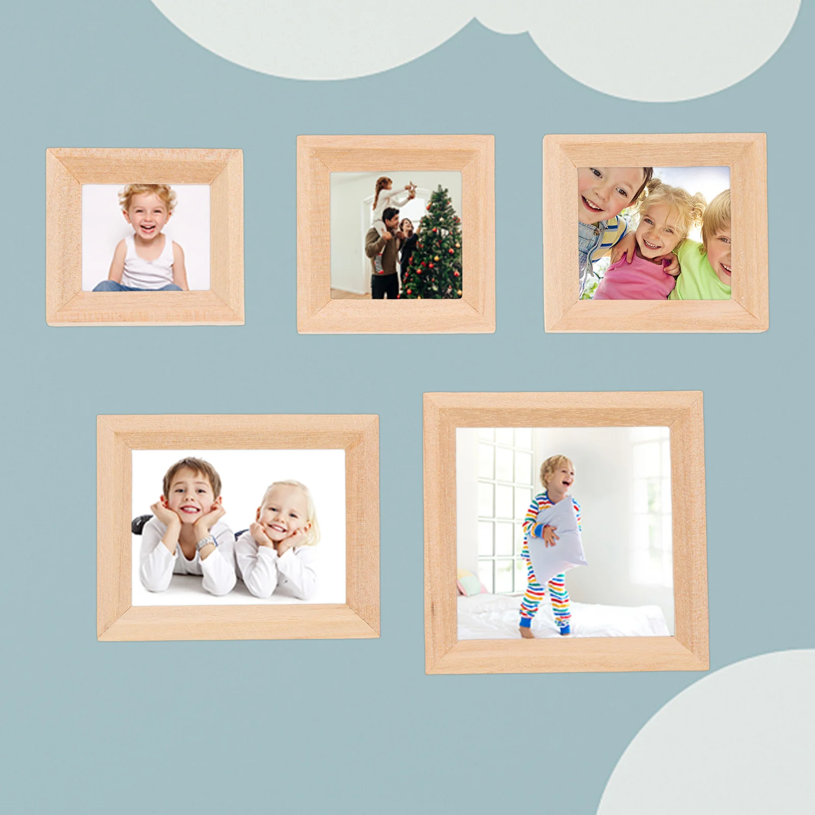 10 Pcs Solid Wood Frame Mini Picture Frames Wooden For House Photo Model Suite Tiny