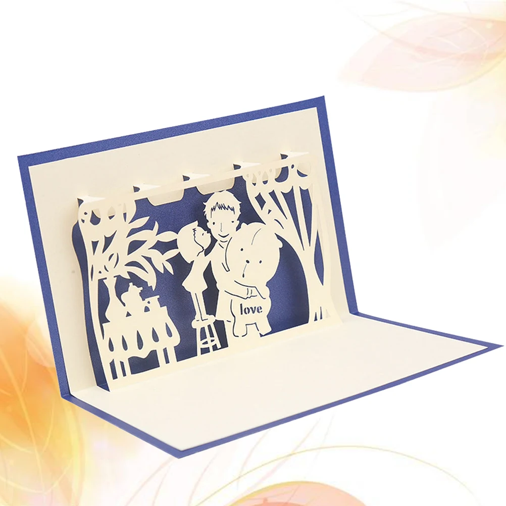 

made Father Birthday Greeting Stereoscopic 3D Stereoscopic Greeting Card Notebook Festival Card Stationery