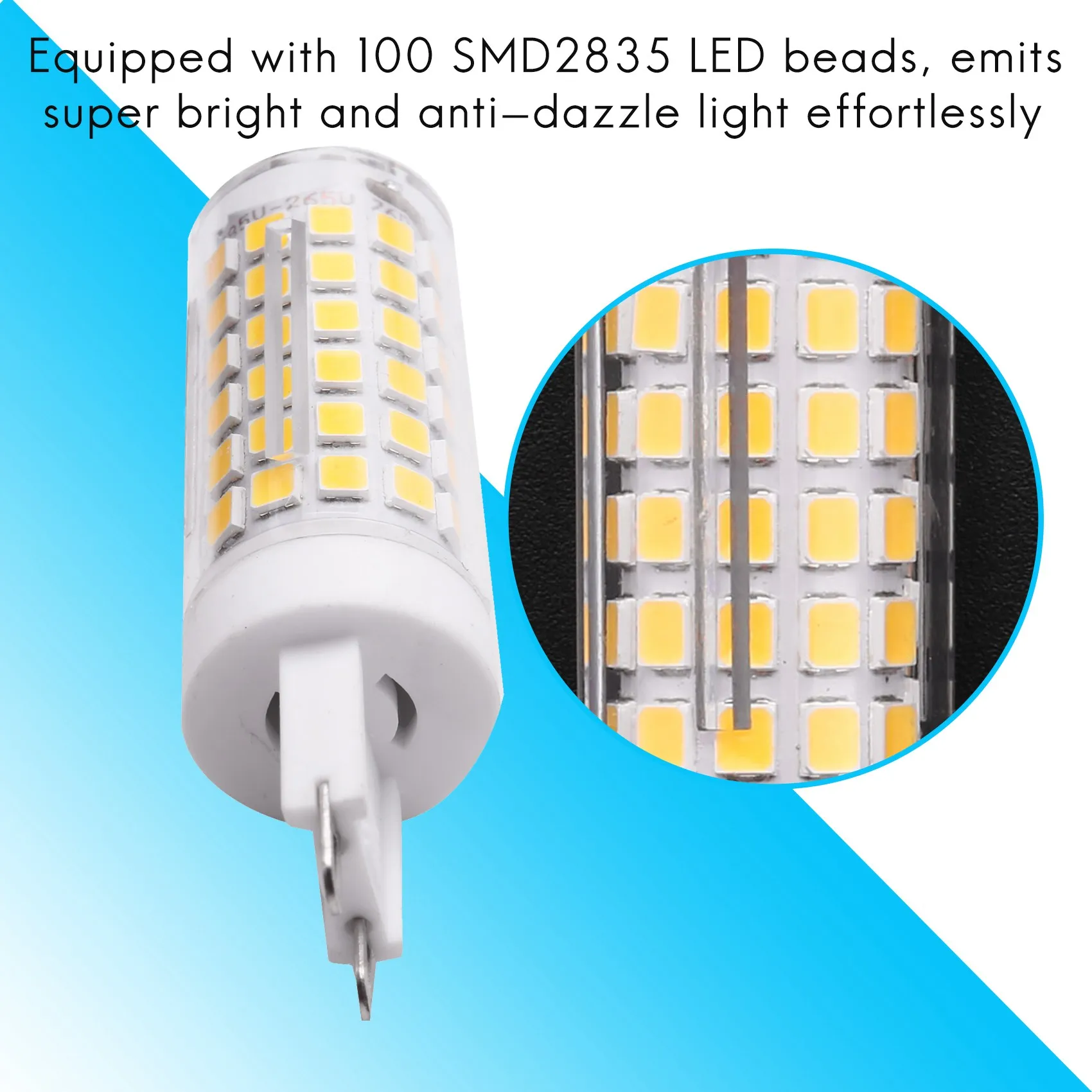 

ABLQ 10W G9 100 LED Light Bulbs LED Corn Light Bulbs Ceramic, No Flicker, Wide Beam Angle, 2PCS Natural White