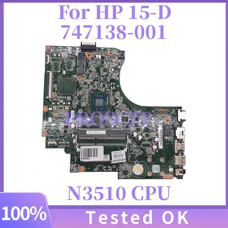 

747138-001 For HP 15-D 250 255 Laptop Motherboard 747138-501 747138-601 MAIN BOARD N3510 CPU DDR3