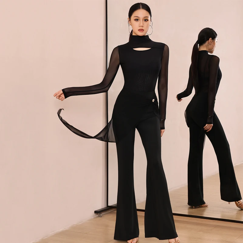 المرأة قاعة الرقص المنافسة السراويل الكبار الأسود اللاتينية الرقص تكدرت السراويل الإناث الفالس ملابس الرقص الحديثة DW11105 #2