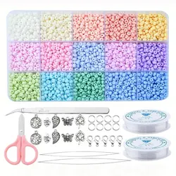 15 Grids 4mm Macaroon Color Series Glass Seed Beads Regular Shape Seedbead Set For Jewelry Bracelet Necklace Making DIY 2250pcs
