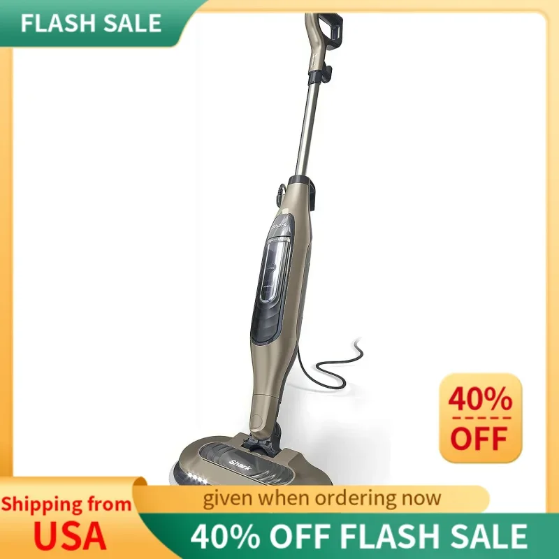 Shark S7001 Mop, Scrub & Sanitize at The Same Time, Designed for Hard Floors, with 4 Dirt Grip Soft Scrub Washable Pads, 3 S