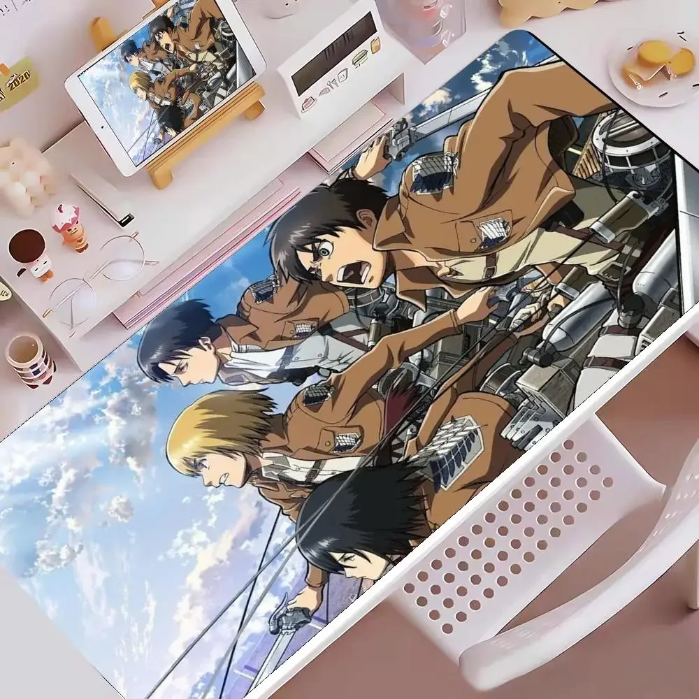 CIFBUY Attack on Titan Anime XXL Gaming Mouse Pad Survey Corps Character Print Laptop Keyboard Desk Mat