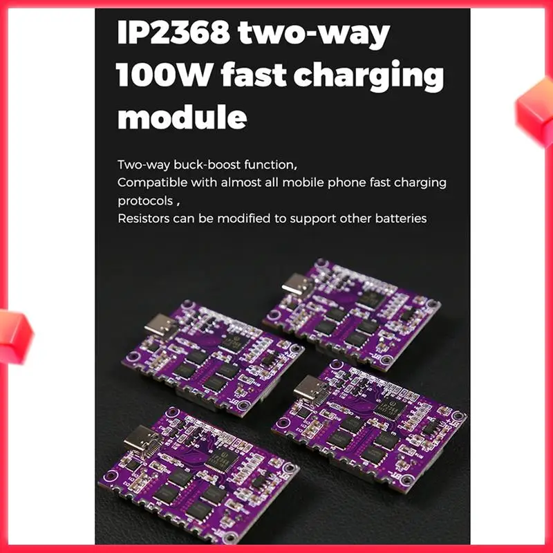 【Daftar Baru】 3X IP2368 Dua Arah 100W Modul Pengisian Cepat Buck-Boost Antarmuka Tipe-C Daya Baterai Lithium Pengisian Cepat B