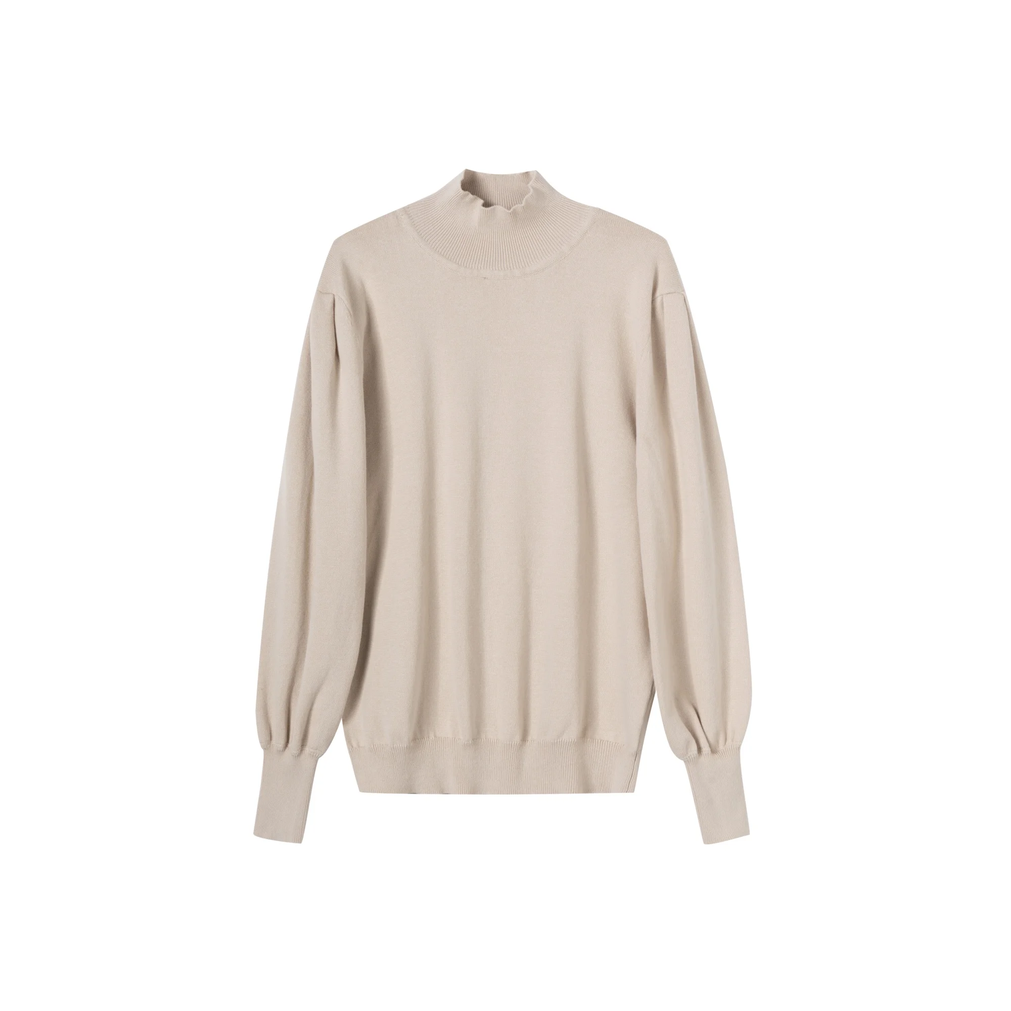 High Quality Boutique Teenager Girl Knitted Solid Color Sweater Top Stand Collar Autumn Winter Girls Knitting Tops For Daily