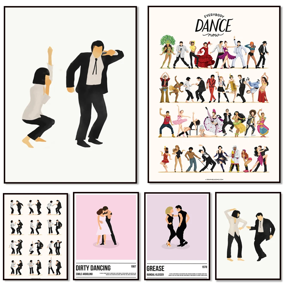 Pulp Fiction Music Posters, Dirty Dance Posters, Grease Posters, Fun Pop Art Prints, Movie Posters, Dance Posters