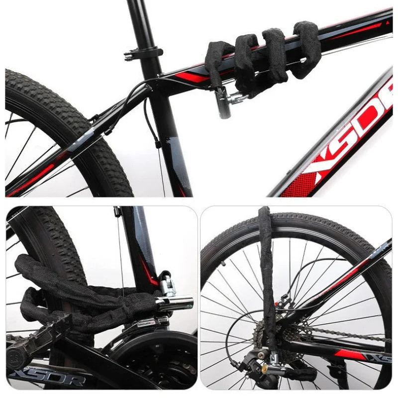100cm Bike Chain Lock Lighter Weight and Stronger Security Anti-Theft Bicycle Lock Password Protection for Road Mountain Bikes