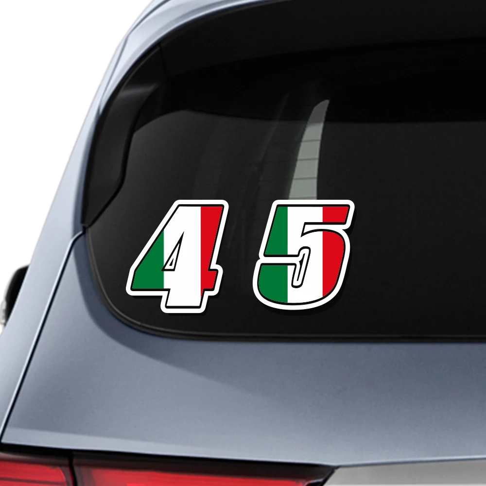 

Number 0123456789 Italy Flag Design Stickers Racing Car Sticker for Fuel Tank Body Automobile Decal Car Decoration Accessories