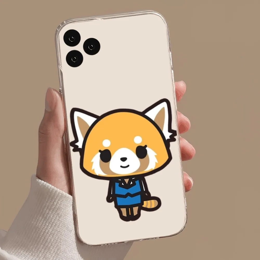 MINISO Aggretsuko Phone Case For Samsung Galaxy S22 S23 S30 Note Plus 20 10 Lite FE ULTRA Transparent Cover