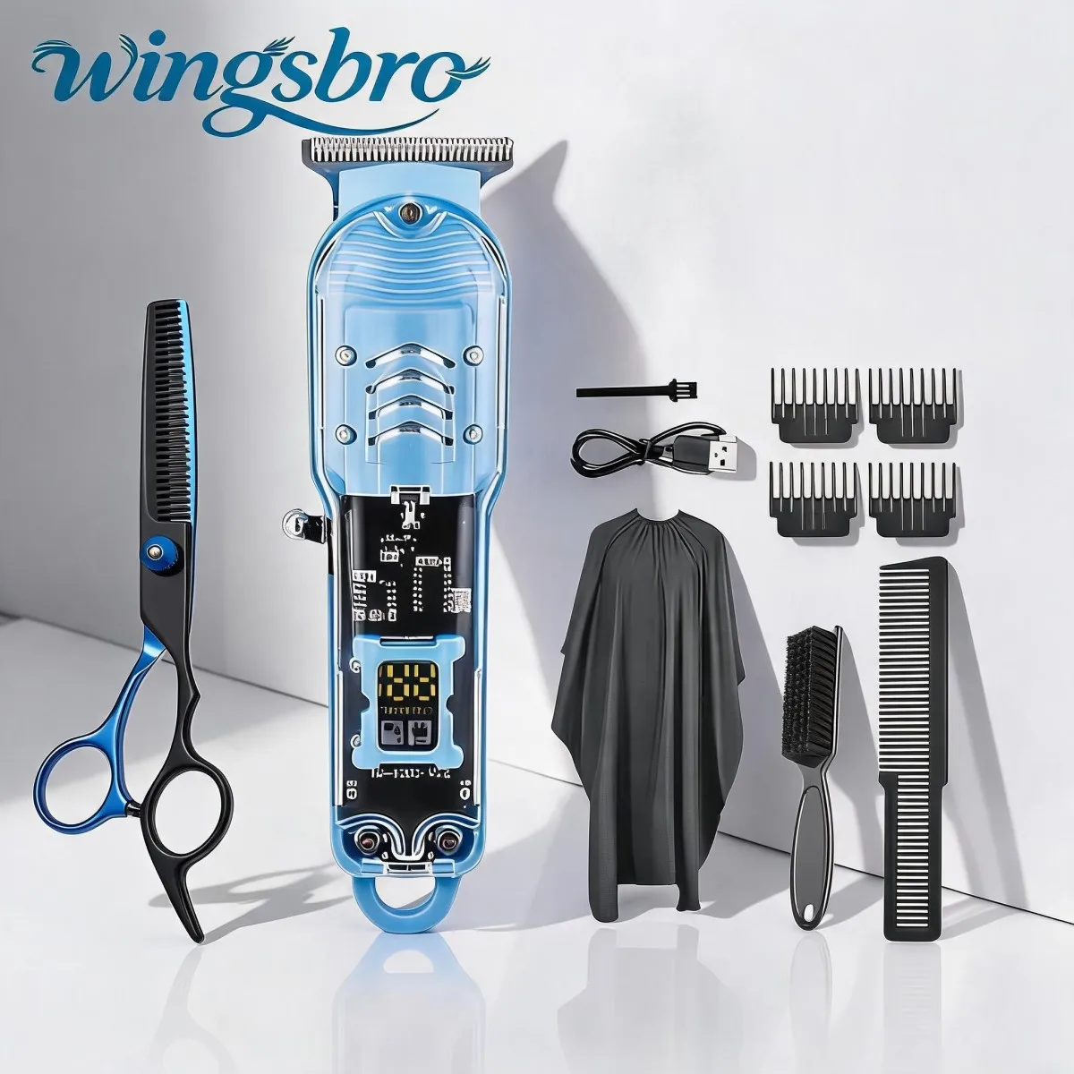 Electric Hair Clipper Hair Trimmer Set USB Rechargeable Razor Hair Cut