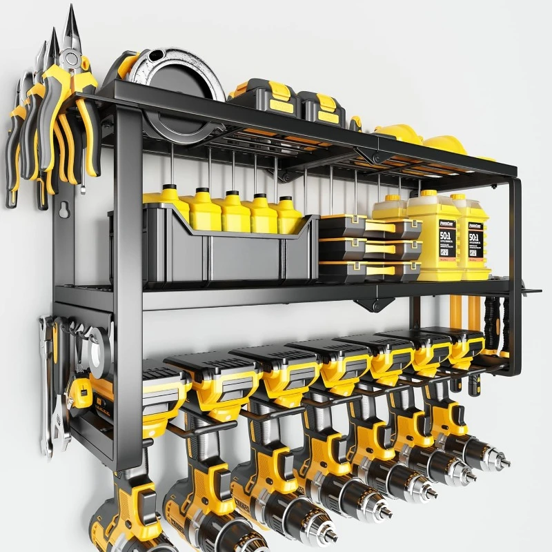 Power Tool Organizer Wall Mount  s Tools. Heavy Duty Iron Garage Tool Organizer Storage for Workshop Shed Pegboard Basement