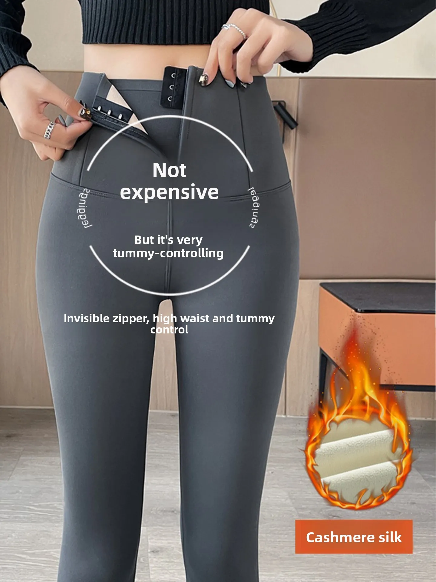 

Брюки для йоги Thiened Fce с высокой талией, утягивающие брюки для йоги, женские осенне-зимние брюки-ковшики, леггинсы на молнии с контролем живота