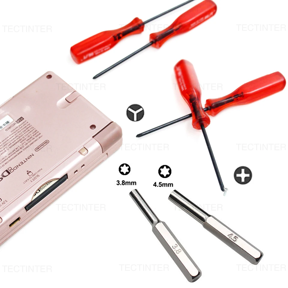 3.8mm/4.5mm Safety Screwdriver Bit Y/+ Screwdriver for N64/SFC/NES/NGC/GB Game Boy Screwdriver Repair Open Tool Game Accessories