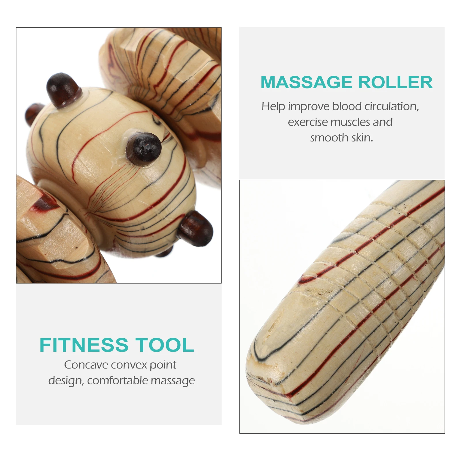 

1Pcs Abdominal Massager Wooden Roller Full Body Massage Stick Muscle Relief Fitness Tool Blood Relaxation