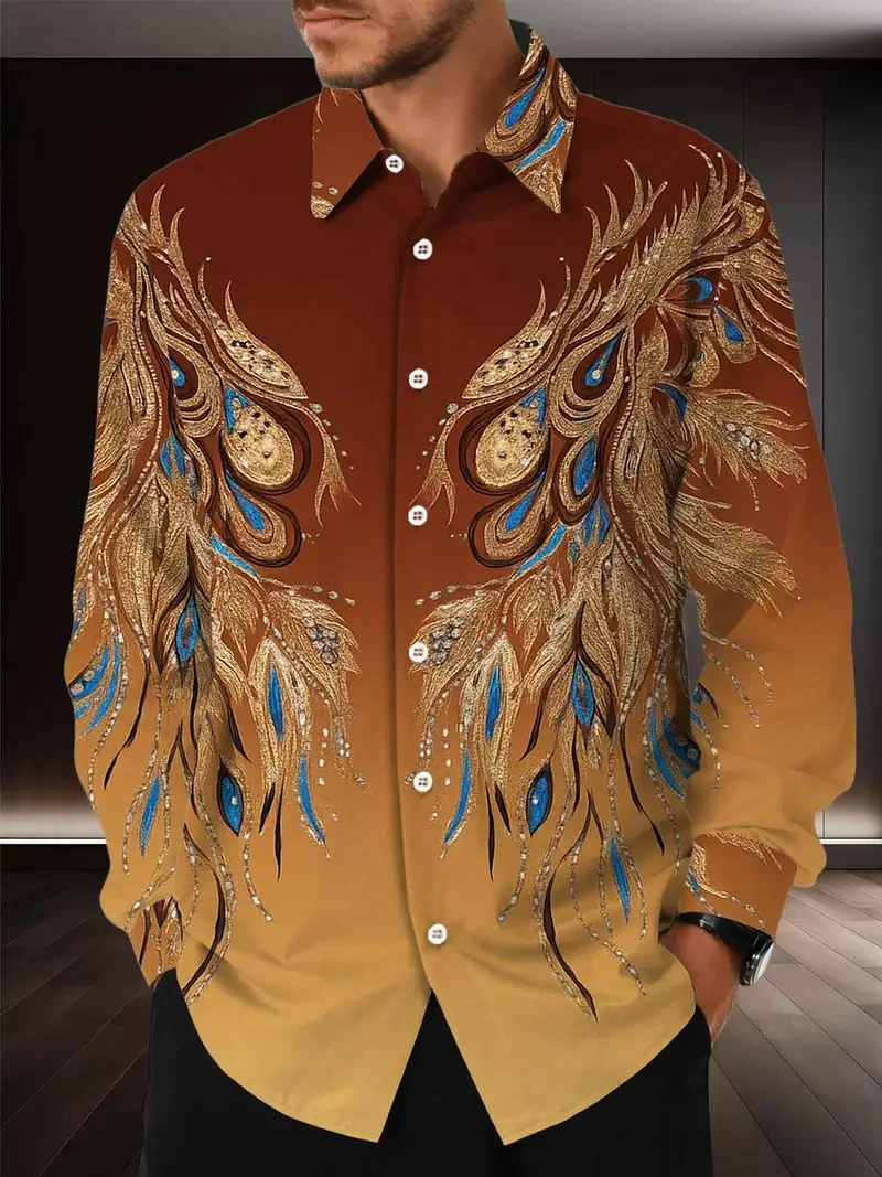 

Мужская рубашка с длинными рукавами, повседневная вечерняя рубашка с пуговицами и лацканами, мужской роскошный мужской топ из мягкого материала, новый стиль