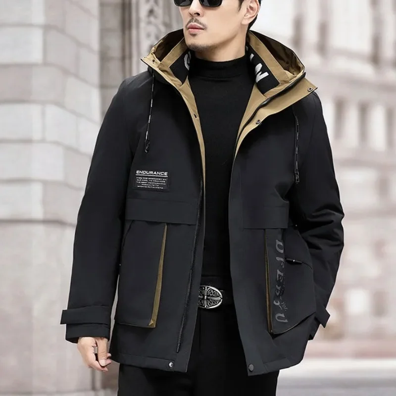 

Middle-Aged Men Loose Cotton-Padded Thick Winter Male Fur Liner Detachable Parka Outcoat Large Size Hooded Casual Outwear