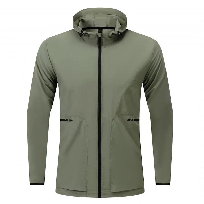 Men's Sports and Leisure Slim Jacket Outdoor Training Running Sweatshirts Hooded Simple Hundred Running Long-sleeved T-shirt