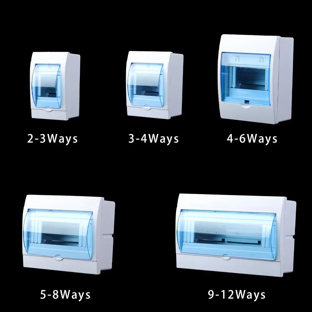 2-3/3-4/4-6/5-8/9-12 가지 방법 회로 차단기 배포 플라스틱 보호 상자 전기 투명 커버가 있는 실내 벽 마운트