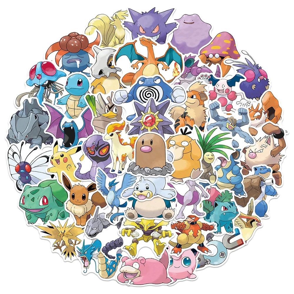 10/30/60 Stück Kawaii Cartoon Pokemon Anime Aufkleber Niedliche Pikachu Eevee Sticker Dekoration Wasserflasche Laptop Handy Aufkleber Verpackung