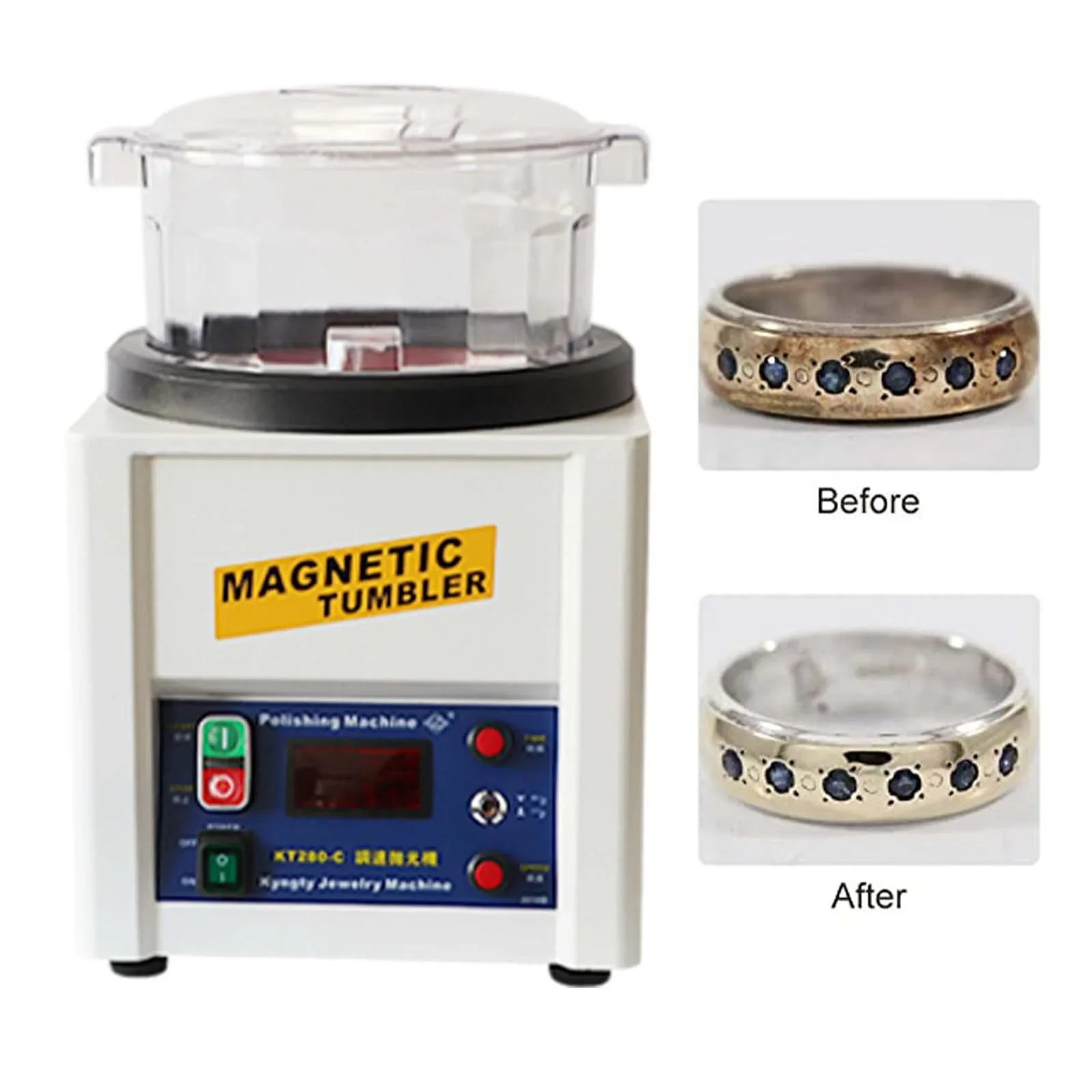 Large Capacity Polishing Machines Jewelry Magnetic Polish Magnetic Tumbler Polisher for Polishing Intricate Details