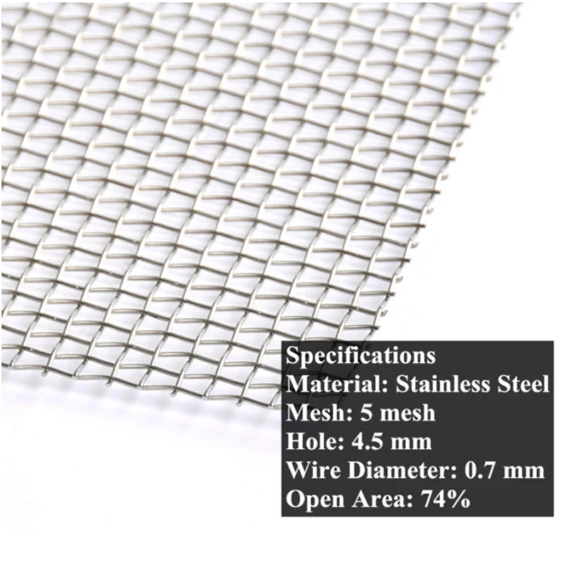 4-500Mesh 304 Stainless Steel Mesh Filter Net Metal Front Repair Fix Mesh Filtration Woven Wire Screening Sheet Screening filter