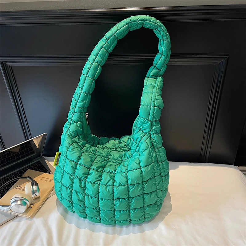 

New Puffer Tote Bag for Women Quilted Puffy Handbag Lightweight Down Cotton Padded Shoulder Bag Down Padding Crossbody Handbag