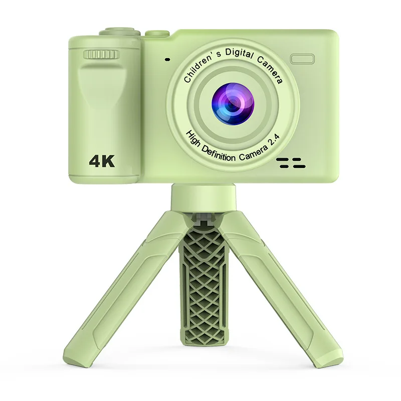 9600W HD 미니 디지털 카메라 학생 가정용 셀카 4K HD 픽셀 카드 전후면 듀얼 렌즈 타이머 촬영 기능 포함 어린이 선물용 카메라