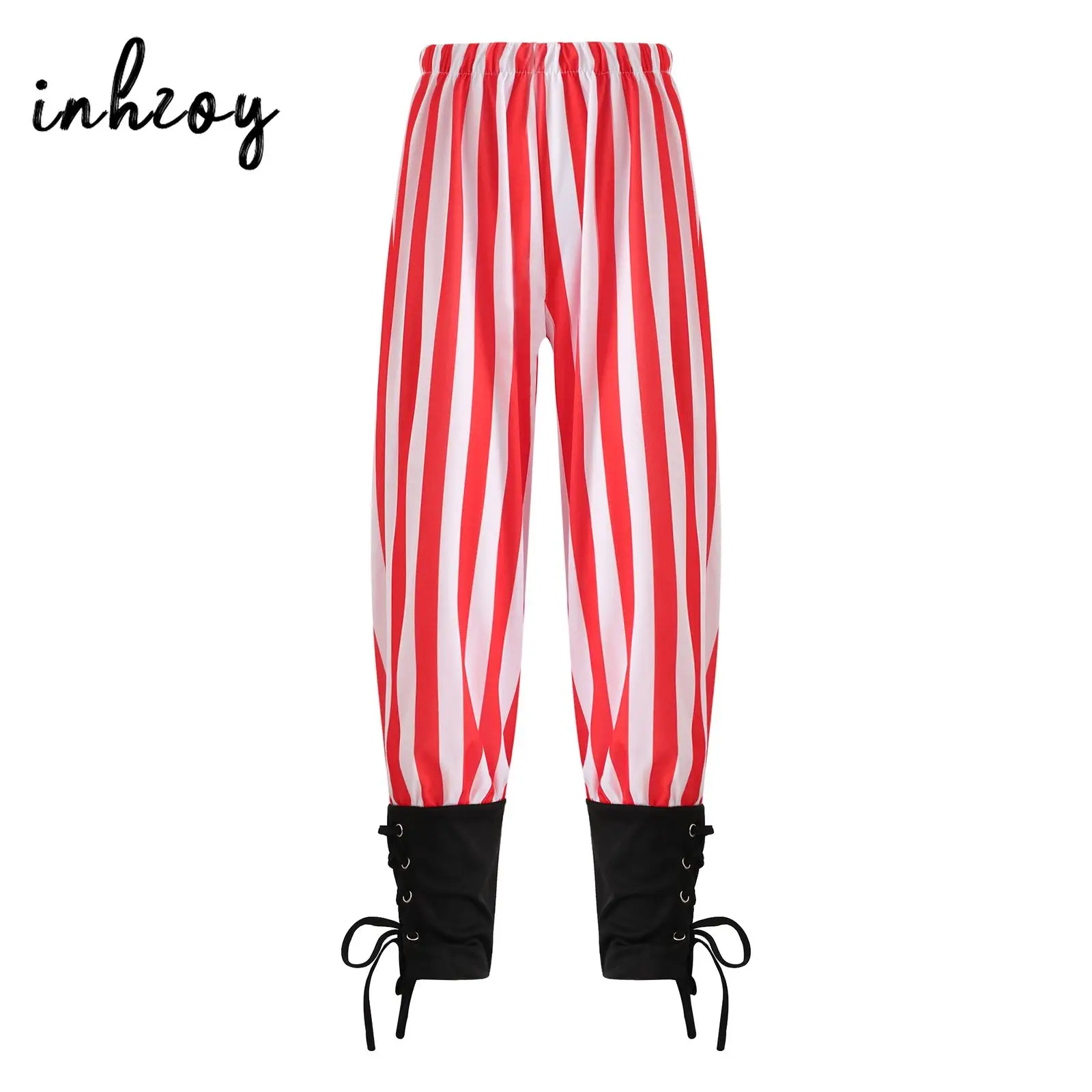 

Kid Boys Medieval Pirate Pants Halloween Cosplay Renaissance Victoria Viking Costume Gothic Striped Ankle Banded Trousers