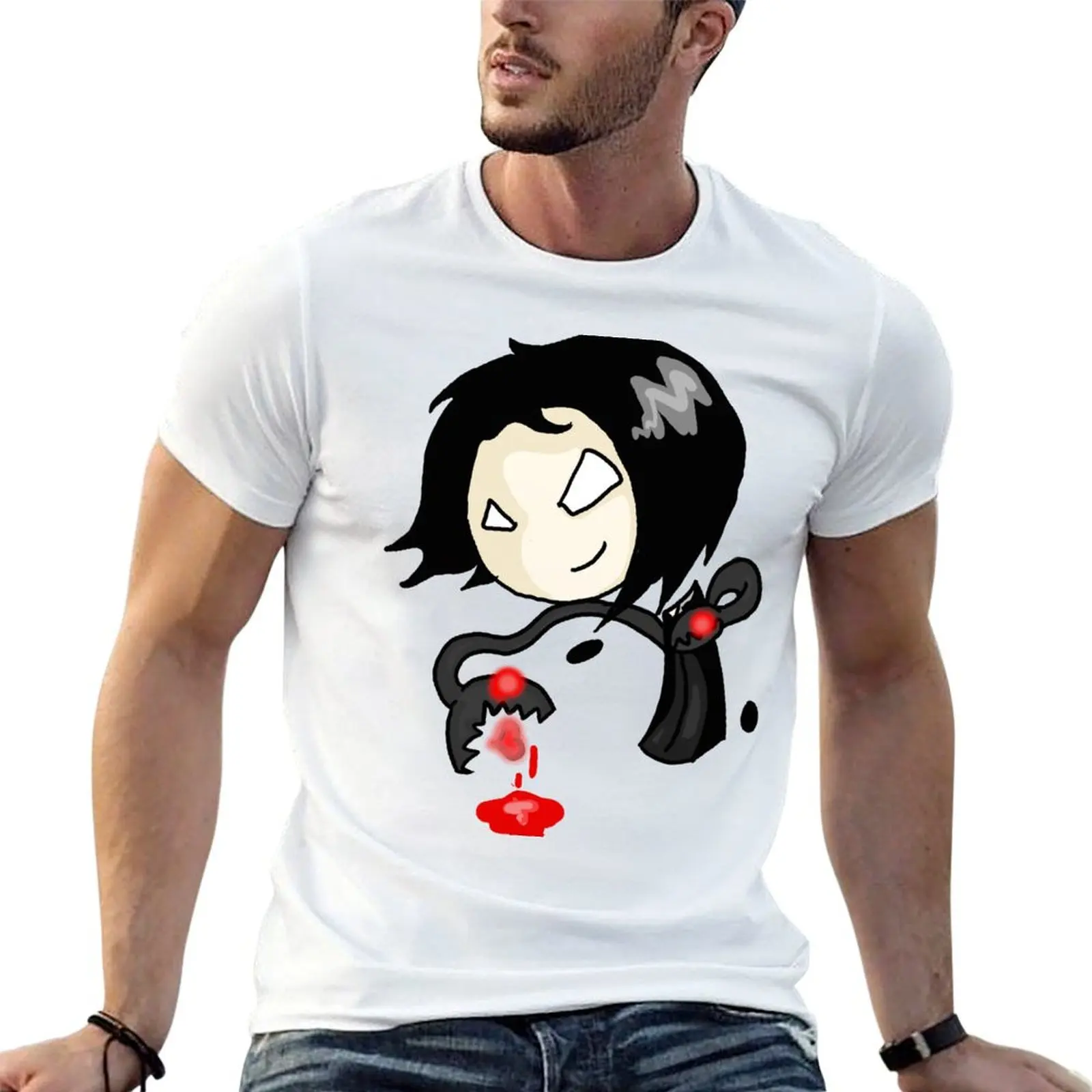 The Darkness - Jackie Airhead Chibi T-Shirt Big Size Short Sleeve Tee for Men