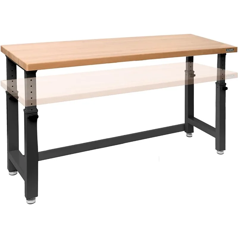 Seville Classics UltraHD Heavy Duty Workbench Table w/Solid Wood Top, 1000 lbs. Weight Capacity Workstation for Garage