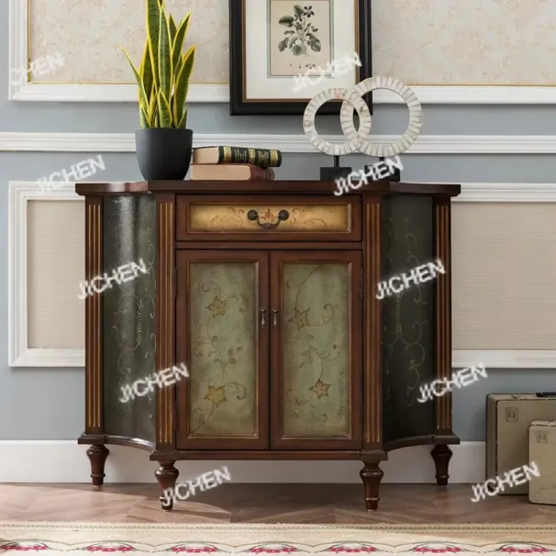 

JC American light luxury foyer entrance cabinet storage cabinet solid wood entrance cabinet living room corridor table vintage h