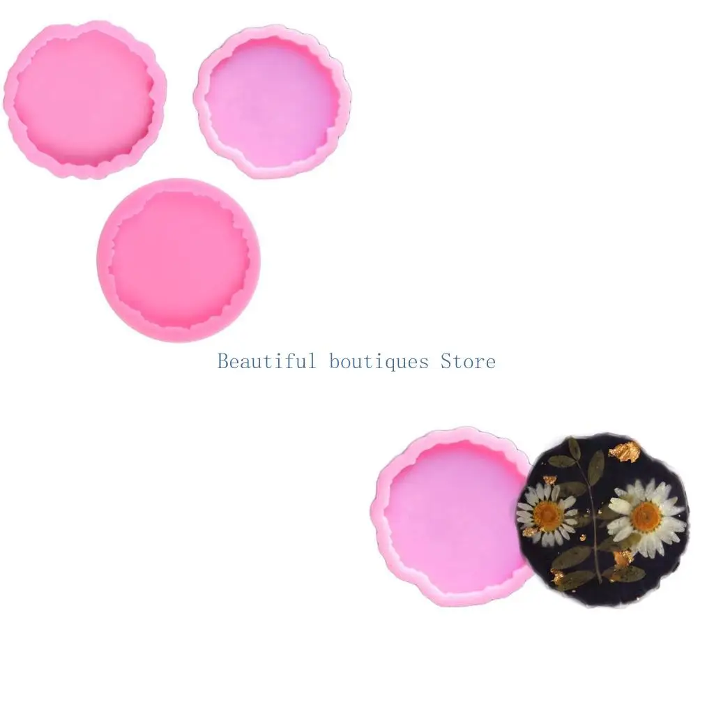 

U4LF коврик для чашки, смоляные формы, силиконовые формы для подставок из агата для изготовления полимерных ковриков для чашек,