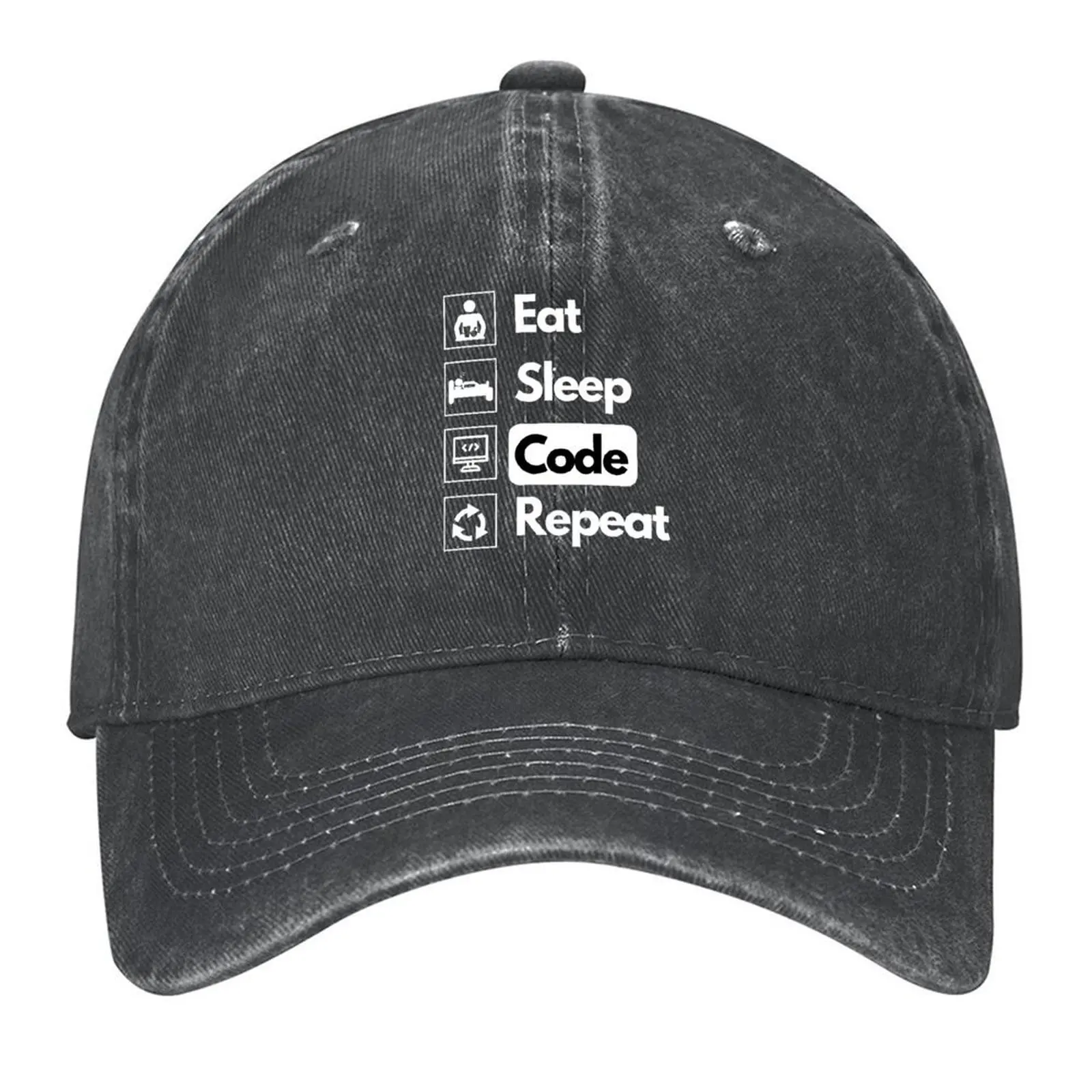 

Eat Sleep Code Repeat Baseball Cap cute designer cap Designer Hat Brand Man cap Golf Women Men's