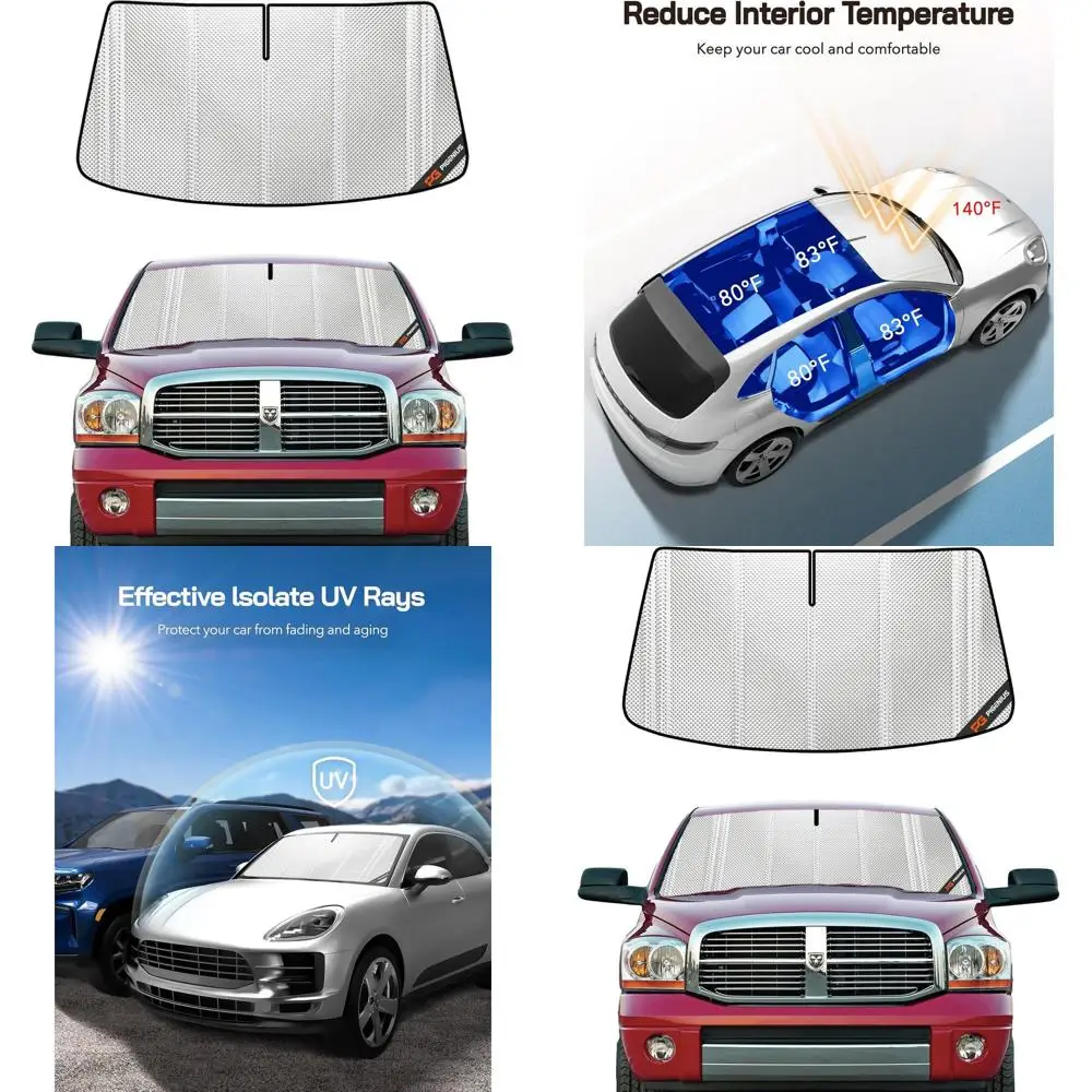 

Universal Full-Coverage Sun Shade for Ram 1500 (2002-2008) with Rearview Mirror Protection