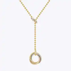 ENFASHION Collares Para Mujer Circle Chain Pendant Necklace For Women's Stainless steel 18K Plated Gold Fashion Jewelry P243473