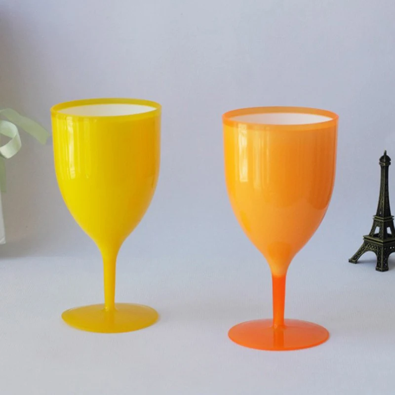 6 pz/set di bicchieri da vino in plastica a doppio strato Cocktail Champagne calice Picnic