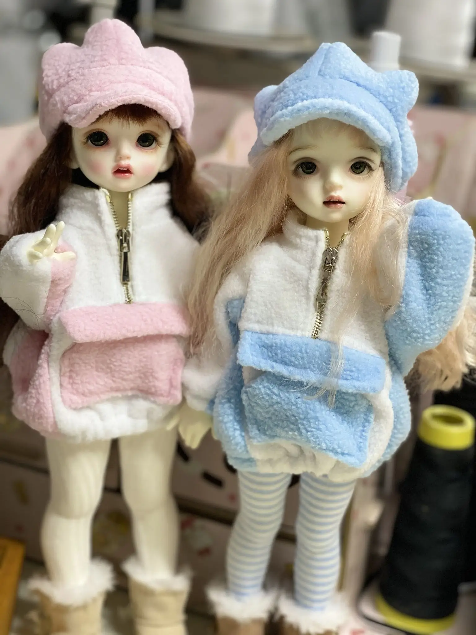 

BJD doll clothes are suitable for 1/3 1/4 1/6 size cute color matching sweater set 1/3 1/4 1/6 doll accessories (3 point)