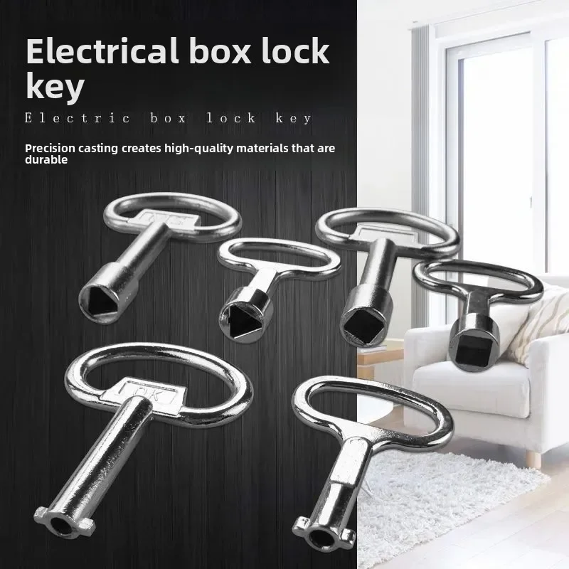 Triangle Square O Shape Industrial Key Electrical Box Cabinet Lock Key Professional Locksmith Tool Haitan Style Key