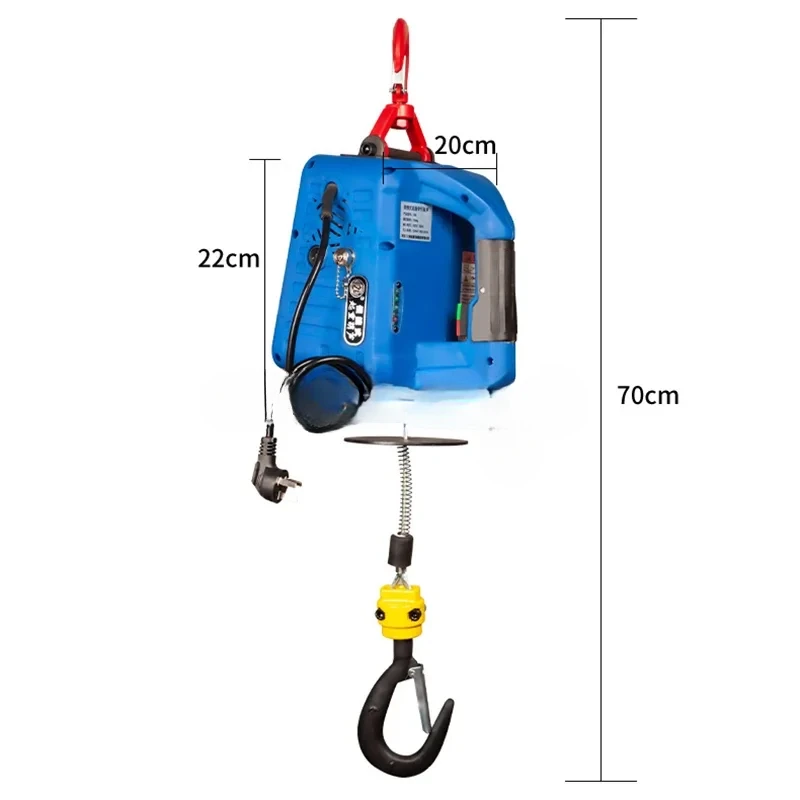 for Household indoor small crane hoist 220v 500kg Remote control crane hoist wire rope electric t aluminum shell h