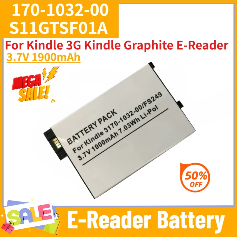 170-1032-00 S11GTSF01A Battery 3.7V 1900mAh for Amazon Kindle 3G Kindle Graphite E-Reader High Quality Replacement Battery
