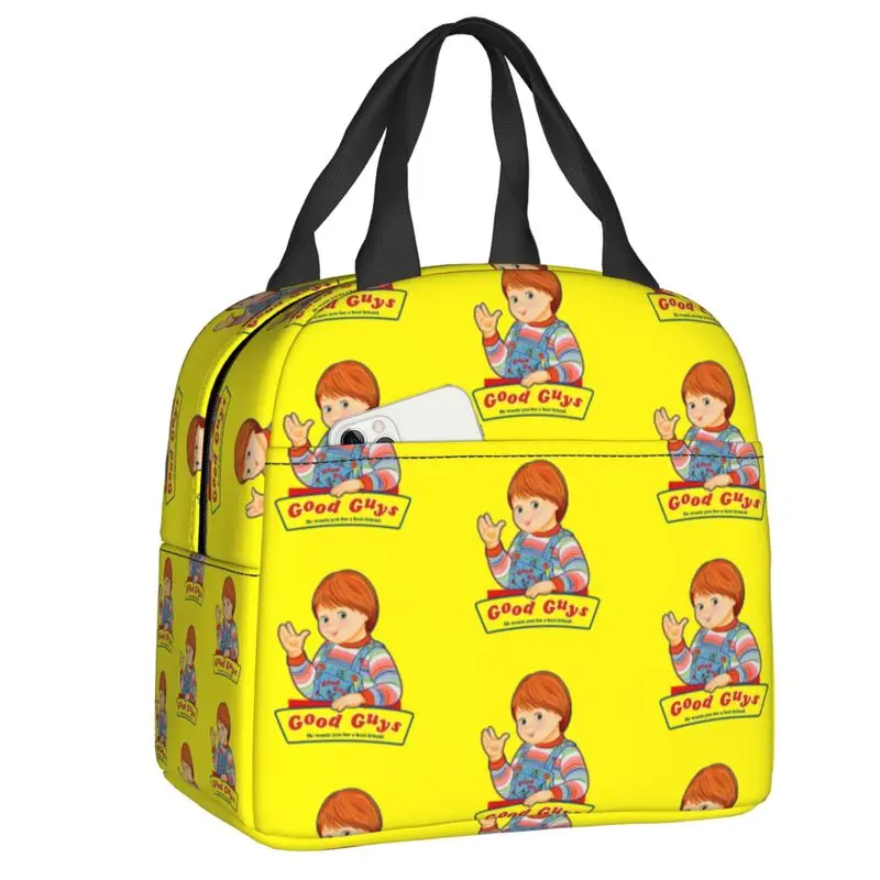 Good Guys Child's Play Insulated Lunch Bags for Work School Chucky Doll Waterproof Cooler Thermal Bento Box Women Kids