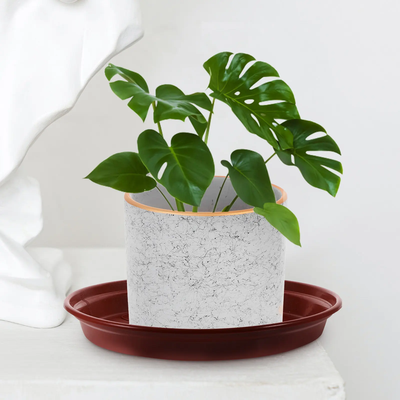 20Pcs Plastic Plant Tray Round Saucer for Flower Pots Drip Tray Soil Spill Catcher Heavy Duty Plant Pot Saucer for Home Garden