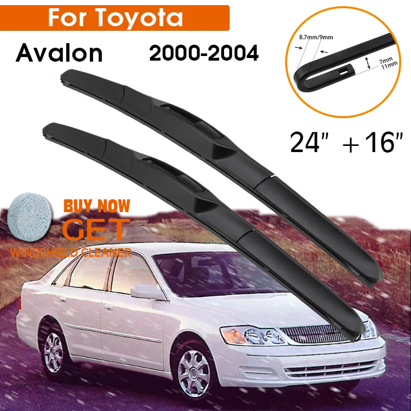 

Car Wiper Blade For Toyota Avalon 2000-2004 Windshield Rubber Silicon Refill Front Window Wiper 24"+16" LHD RHD Auto Accessories