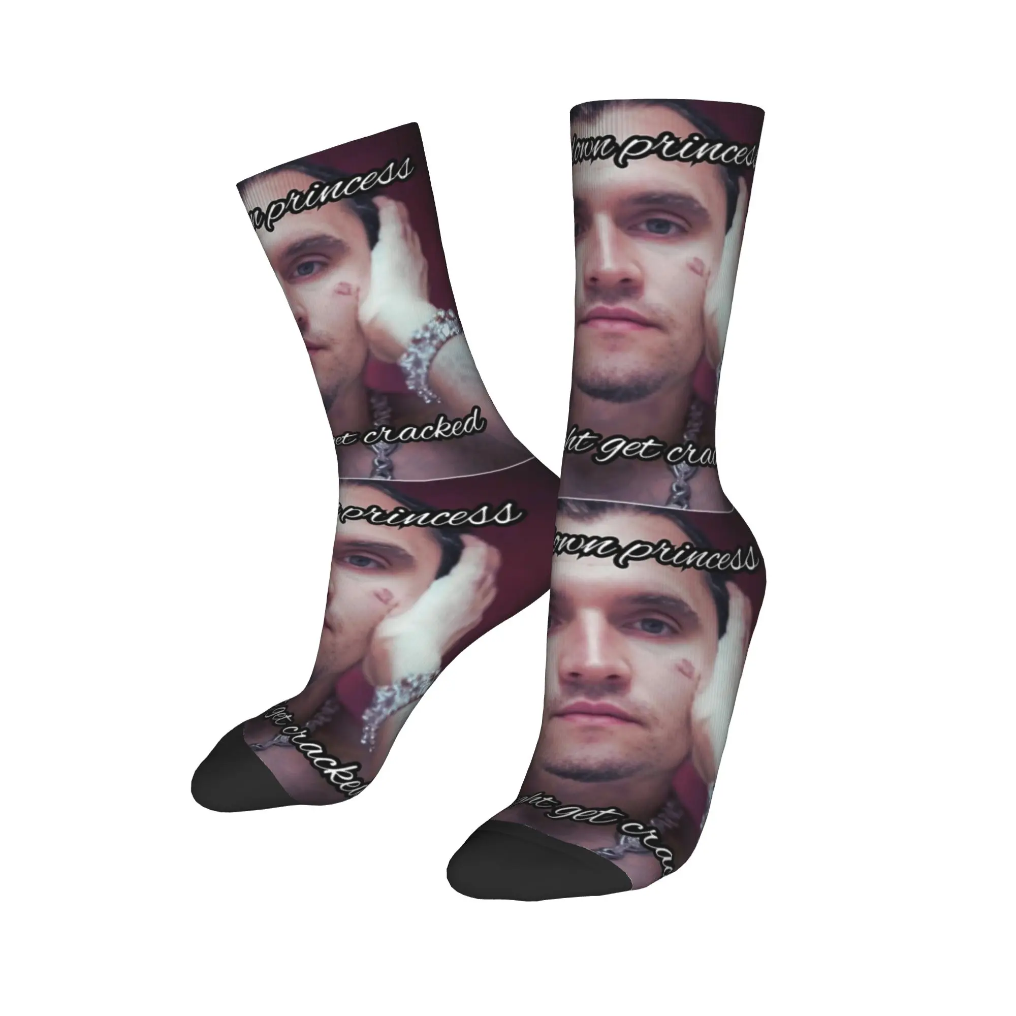 Autumn Winter Crazy Design Unisex Charlie Kirk Face Rapper Meme Socks  Non-slip Skateboard Socks,