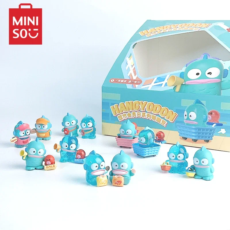 

MINISO Blind Box Sanrio Hangyodon Supermarket Member Day Series Ugly Fish Cute Bean Model Anime Mini Figure Trendy Toy Figure