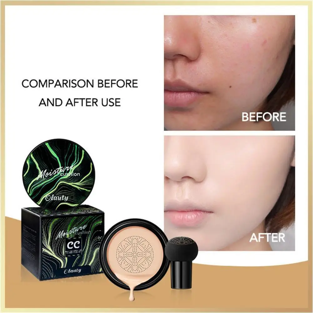 BB Air Cushion Foundation Mushroom Head CC Cream Concealer Whitening Makeup Cosmetics Waterproof Brighten Face Base Tone